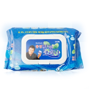 만능크리너 100매 캡 기름때 찌든때 세척 티슈