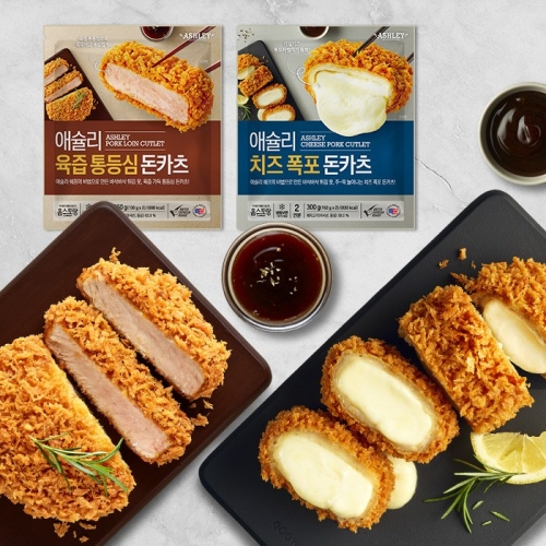 애슐리 프리미엄 돈카츠 2종 치즈폭포+통등심 560g (1세트)_이미지