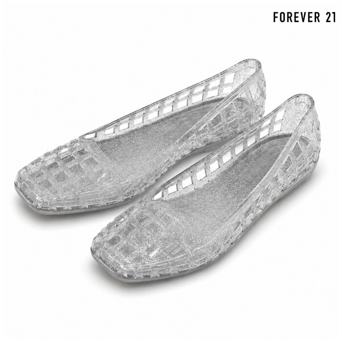  FOREVER21 여성 글리터 위빙 젤리 플랫슈즈_FTDBFW013