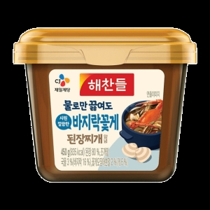 해찬들 물로만끓여도 시원깔끔한 바지락꽃게 된장찌개 양념 450g 1개