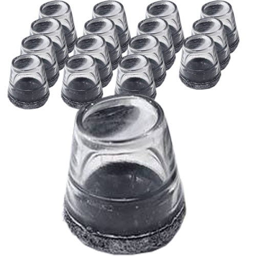 까사재클린 미끄럼 방지 투명 의자 발 커버 16p S 그레이_이미지