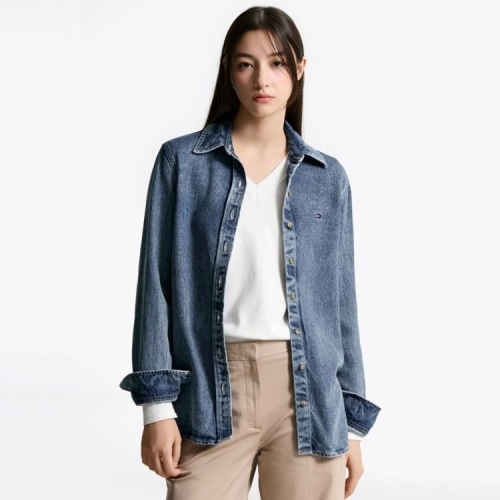 타미힐피거 여성 라나 데님 셔츠 T22F6WSH041WT1