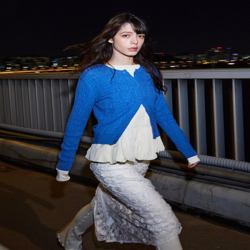 대현 씨씨콜렉트 여성 케이블 자카드 가디건 C251KSL001