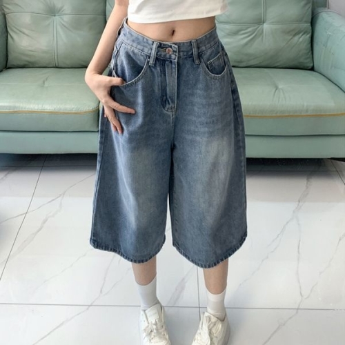 패션라인 BL10282_엔티데님팬츠/와이드핏/버뮤다팬츠/캐주얼룩/썸머팬츠