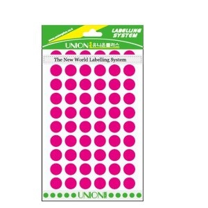 원형스티커일반 302/형광핑크 12mm/UL-302LP