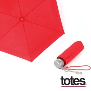 TOTES 토스우산 5단우산 수동 A101CRI 레드 양산겸용 우양산