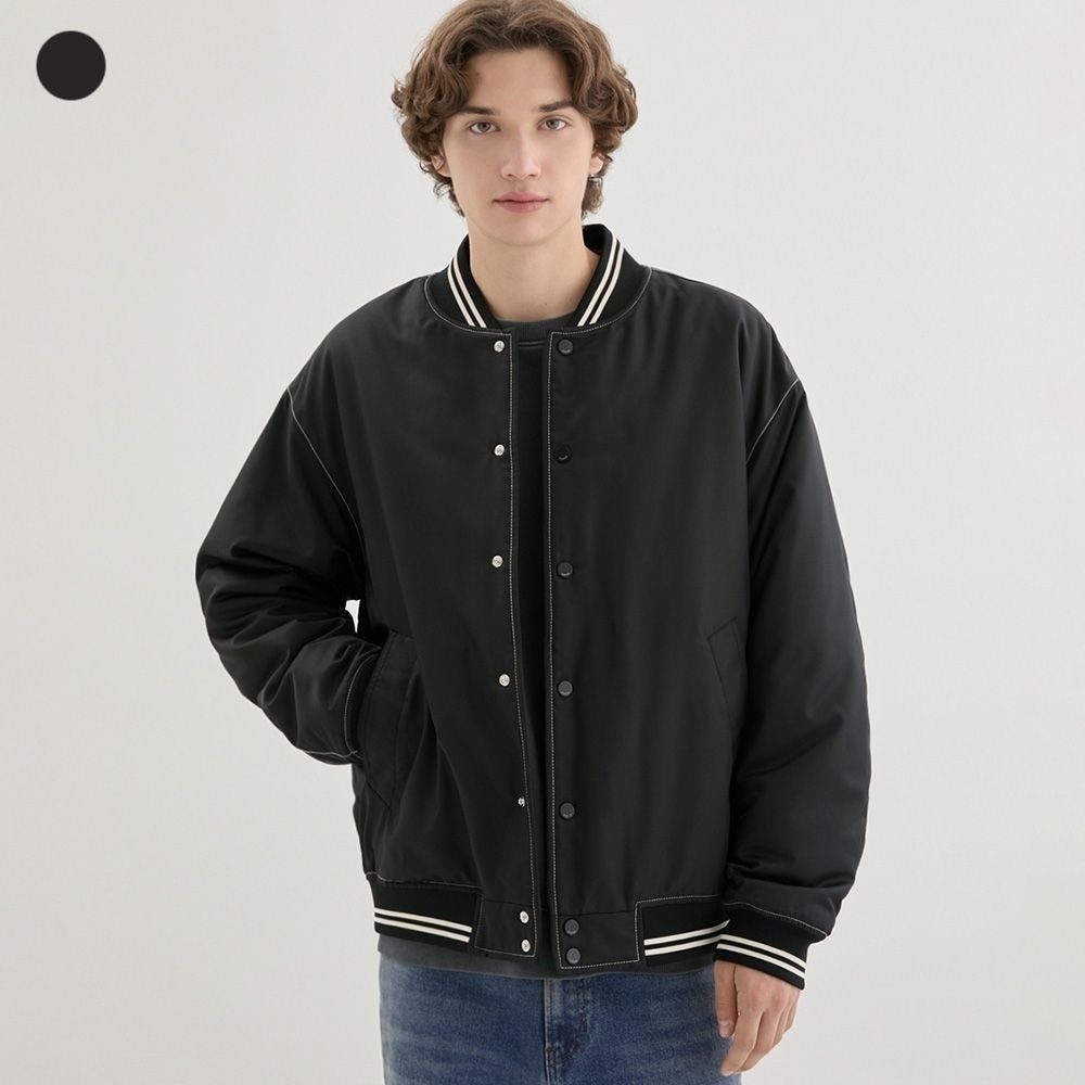 게스 진 남여공용 탑스티치 패딩 봄버 MP3W9880 MP3W9880JE