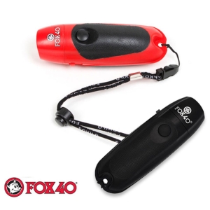웨이브웨어 폭스 40 -전자 휘슬 블랙/레드 Electronic whistle-3tone KF-8616/휘슬/호각/호루라기/경기용품