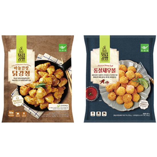사옹원 튀김공방 마늘간장닭강정 400g+통살 새우볼 400g (1개)