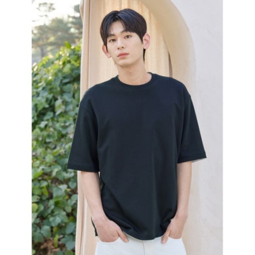 탑텐 남녀공용 COOL Air 코튼 더블니트 오버핏 T 5부_MSG2TS3701_이미지