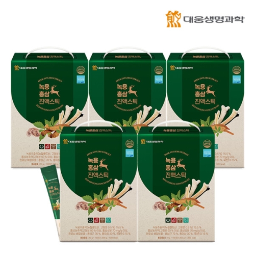 대웅생명과학 녹용 홍삼 진액스틱 10g 100포 (5개)
