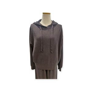 르샵 블랑 여성 셋업 알파카 블렌드 후드 스트링 니트 L2G45KPO910