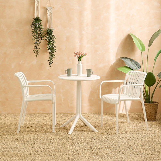 하늘창가구  팰리암 코나 라운드 야외 테이블 600 (의자2개)