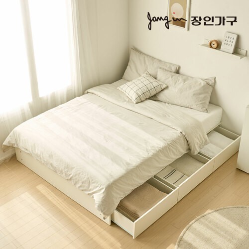 장인가구 파인트 헤드리스 컬러핏 수납 침대 Q (매트별도)_이미지