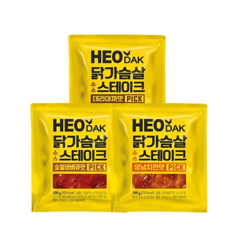 허닭 닭가슴살 소스 스테이크 100g 3종 (15개)_이미지