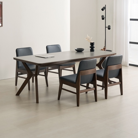 라로퍼니처 리버트 포세린 통세라믹 낮은 식탁 1900 (의자4개)_이미지