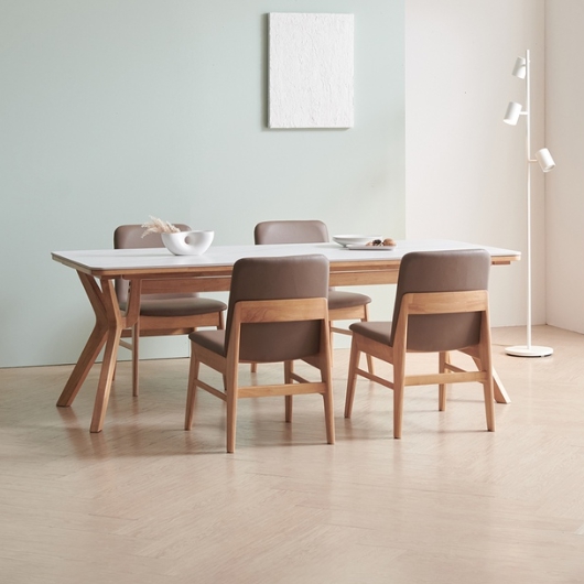 라로퍼니처 리버트 포세린 통세라믹 낮은 식탁 1900 (의자4개)_이미지