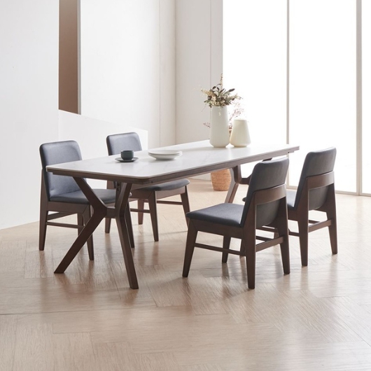 라로퍼니처 리버트 포세린 통세라믹 낮은 식탁 1900 (의자4개)_이미지