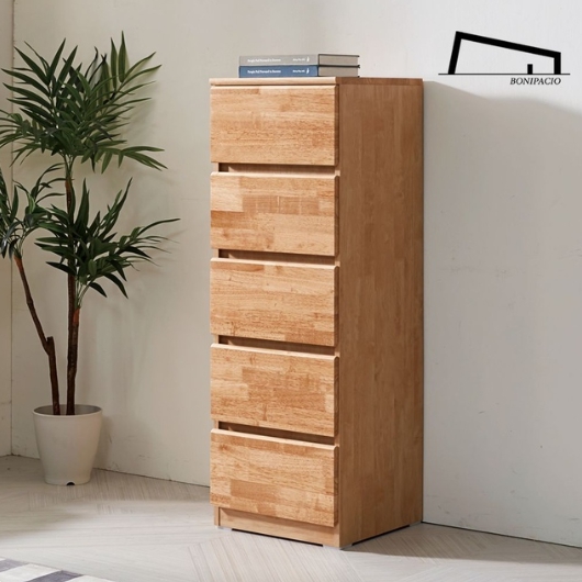 미르 고무나무원목 5단 서랍장 400