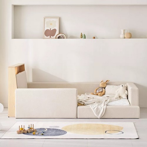 아씨방 제로업 LED수납헤드 저상형 데이베드 가죽 침대 SS (본넬스프링)_이미지