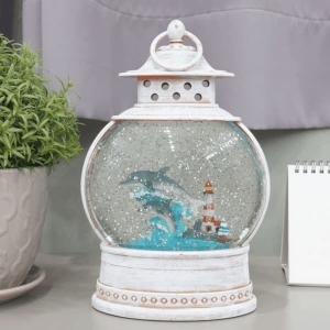 크리스마스 오르골 워터볼 돌고래 타원 랜턴 LED