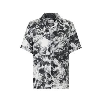 필립플레인 스컬 드래곤 프린트 볼링 셔츠 SAFCMRP2551PTE003N TP449527