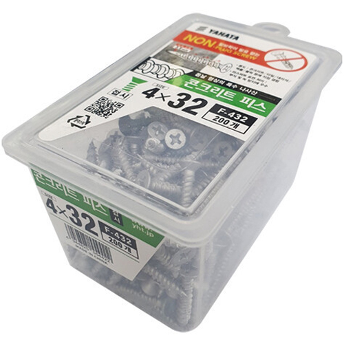 야하타 논플러그 콘크리트 피스 접시형 4x32mm (200pcs)_이미지