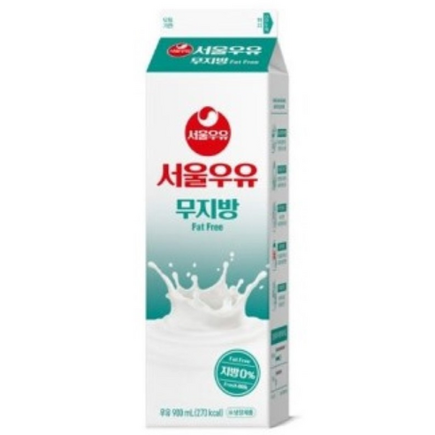  서울우유 무지방 우유 900ml [2개]