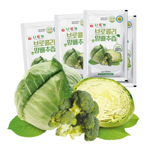 몽탄우리농산협동조합 나애게 브로콜리 양배추즙 100ml 30포 (3개)_이미지