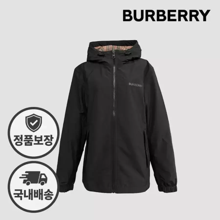 버버리 스탠포드 후드 바람막이 자켓 나일론 블랙 157092837_이미지