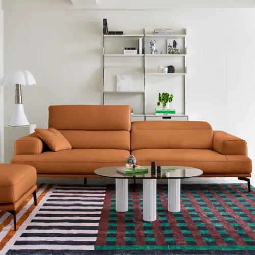 에싸 레반트 와이드 헤드기능 토그 천연가죽 소파 3인용 (스툴별도)_이미지