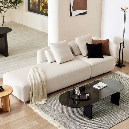 자코모 뉴웨이 모듈 오픈 데이베드형 젠위브 패브릭 소파 4인용