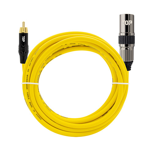 탑라인에이치디 HDTOP RCA to XLR MM 옐로우 케이블 (15m, HT-TP2678)