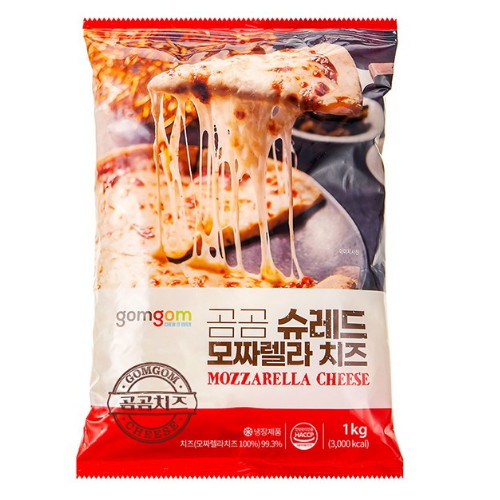 곰곰 모짜렐라 피자치즈 1kg (1개)_이미지