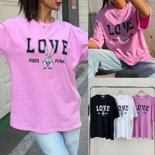 아이우먼 위쉬몰 NM 러브토끼라운드면박스티 U249H504 빅사이즈_이미지