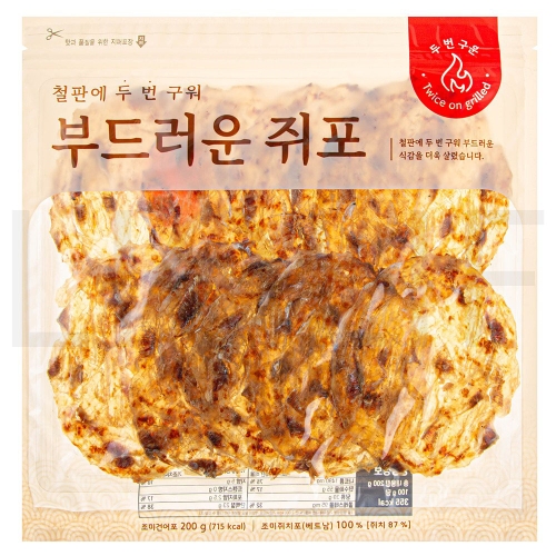 선홍수산식품 철판에 두번 구워 부드러운 쥐포 200g (1개)_이미지