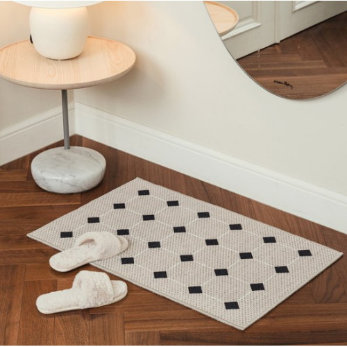 한빛아이티씨 한빛카페트 다이아 타일패턴 워셔블 발매트 (80x50cm)