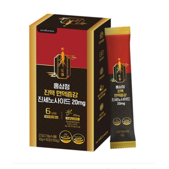 뉴트리커먼 홍삼정진액스틱 면역증강 진세노사이드 20mg 10g 15포 (2개)_이미지