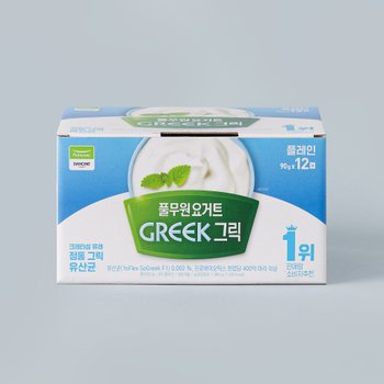 풀무원다논 그릭 요거트 플레인 90g (12개)_이미지