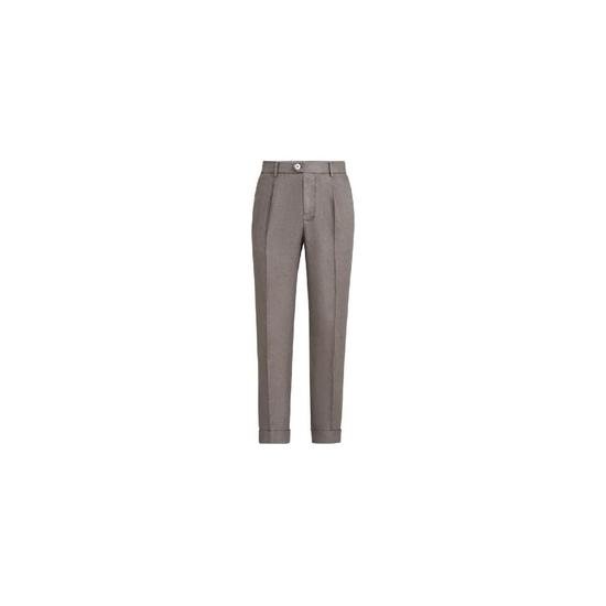 ���ڷ���ġ�ڸ� garment dyed trousers in linen gabardine with pleat M243DE1450C6046 T