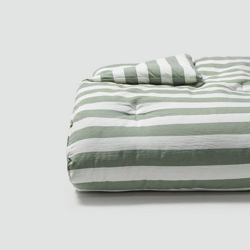 신세계인터내셔날 자주(JAJU) 스트라이프 고밀도 차렵이불 카키 (슈퍼싱글 SS)