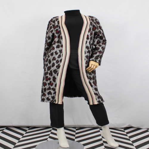 나이스커넥션  현대킨텍스점  KCNC 레오파드 레드 골드 포인트 롱 가디건  AD-CG-A9C-JA9028_이미지