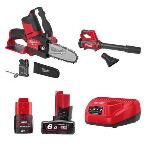 밀워키 M12 FHS + M12 BBL 세트 (2.0Ah+6.0Ah, 배터리 2개)_이미지