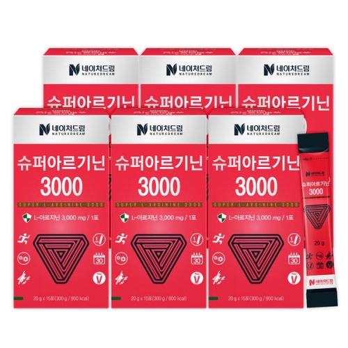 바이오로제트 네이처드림 슈퍼아르기닌 3000 20g 15포 (6개)_이미지