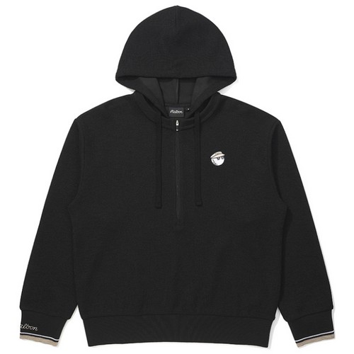 말본골프 니트라이크 하프집업 후드 맨투맨 M6122PFS11BLK