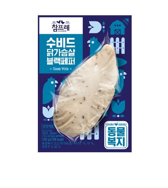 참프레 동물복지 수비드 닭가슴살 블랙페퍼 130g (1개)