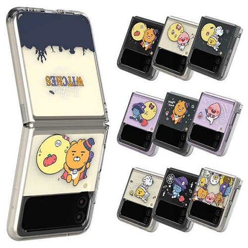 아이피엑스 갤럭시Z 플립3 리틀카카오프렌즈 위치스 투명 강화케이스_이미지