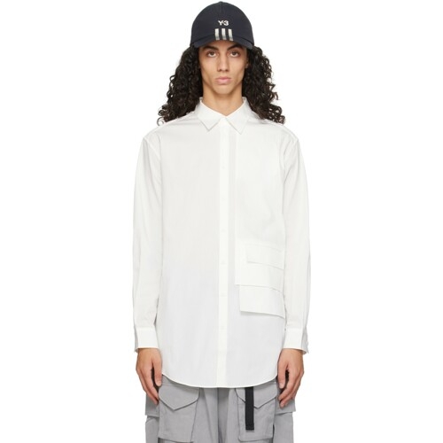 Y3 야마모토 화이트 플랩 포켓 셔츠 242138M192005