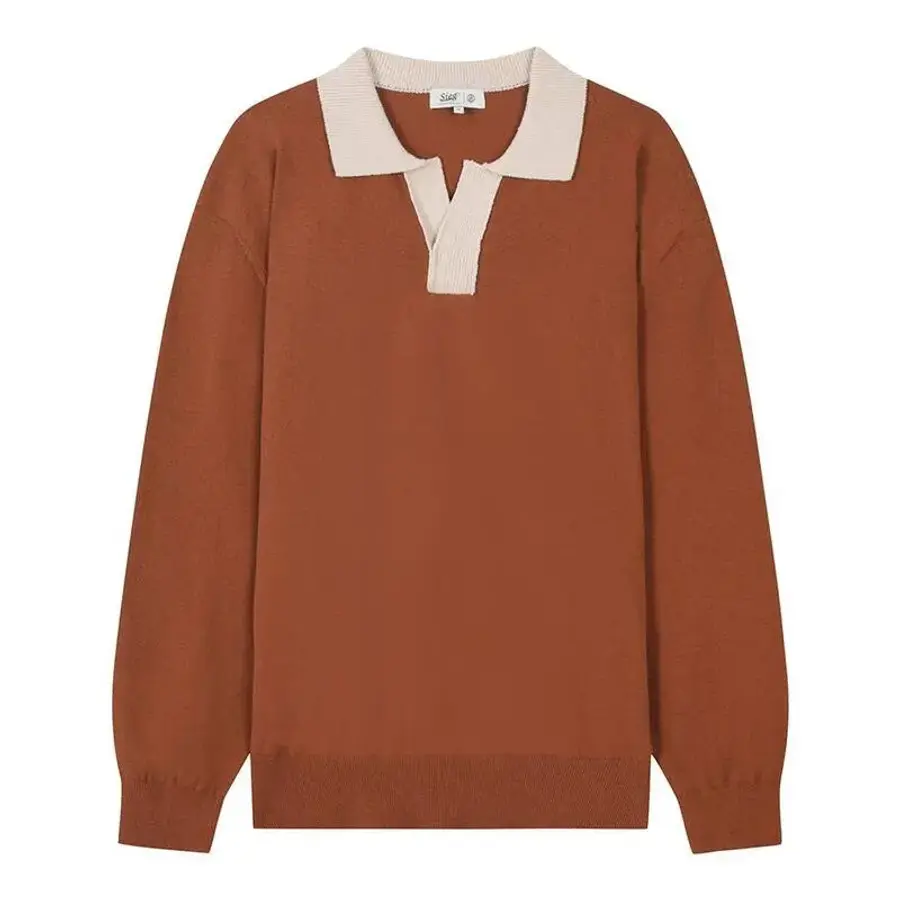 지이크 배색카라 테리 풀오버_ PIUCA8006 OR 오렌지 L