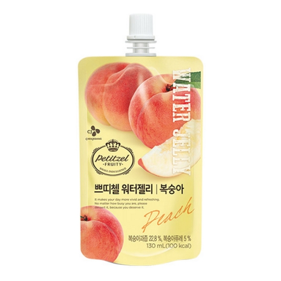 CJ제일제당 쁘띠첼 워터젤리 복숭아 130ml (15개)